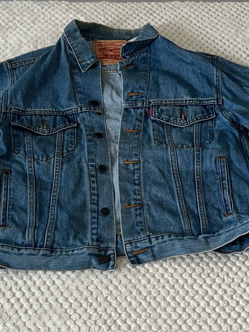 Vintage Levi Strauss & Co. Blue Jean Jacket 70507, Button-Front, Pockets, Size M